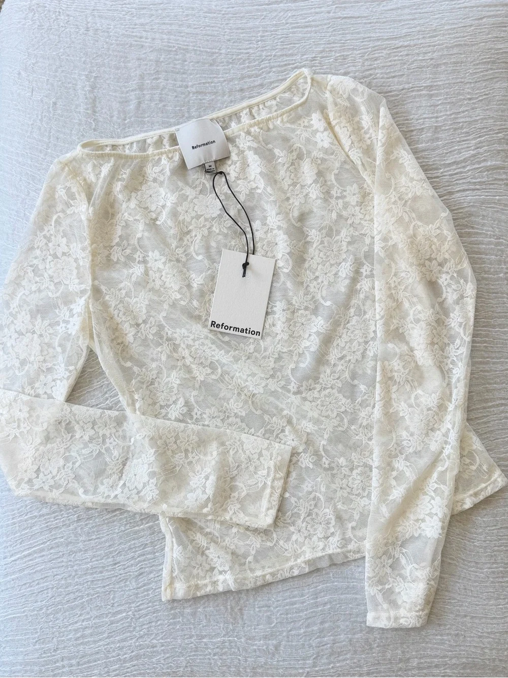 NWT Reformation Adriano Lace Knit Top